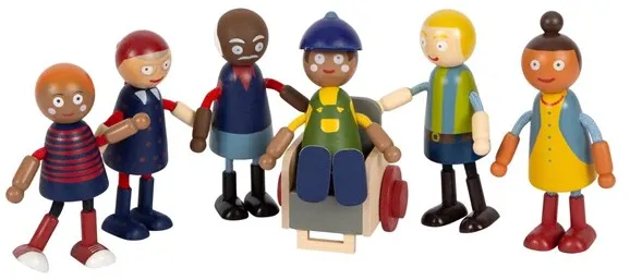Small Foot - Wooden Dollhouse Family with Wheelchair 6pcs.