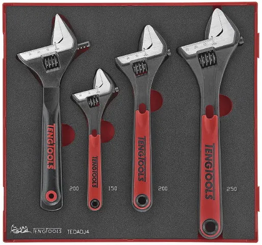 Teng Tools justerbart skiftenøkkelsett TEDADJ4 med 4 deler